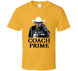 Coach Prime Fan Football Gold T Shirt