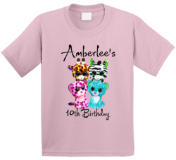 Amberlee's 10th Birthday Beanie Boos Kids T Shirt