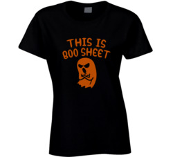 This Is Boo Sheet Funny Halloween Ladies T Shirt