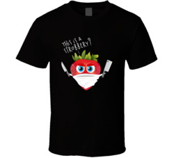 This Is A Stroberry Funny Strawberry With Gun Knife T Shirt