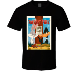 Rabbit Fire Movie Poster Bugs Bunny Daffy Duck T Shirt