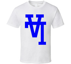 Upside Down L A Blue Logo T Shirt
