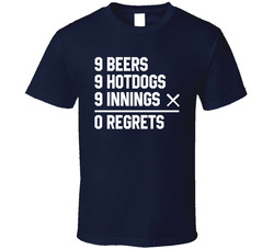 Nine Inning Challenge 9 Beers 9 Hotdogs Baseball Fan T Shirt