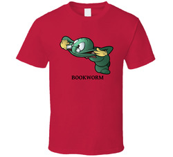 Bookworm Cartoon Character T Shirt