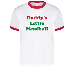 Daddys Little Meatball Funny Red Ringer T Shirt