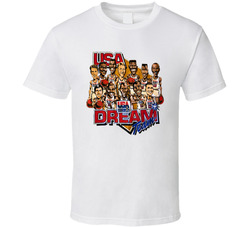 1992 Usa Dream Team Big Head Caricature T Shirt