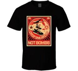 Drop Sneakers Not Bombs Shepard Fairey T Shirt