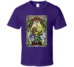 Link And Princess Zelda Stain Glass Legend T Shirt
