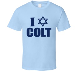 I Jewish Star Heart Colt Indianapolis Football T Shirt