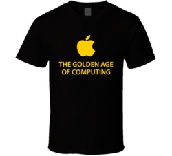 Apple Computers Golden Apple Black T Shirt