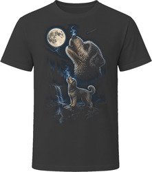 Schnoodle Doodle Dog Howling at Moon T Shirt