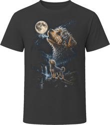Yorkiepoo Doodle Dog Howling at Moon T Shirt