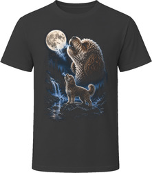 Havapoo Doodle Dog Howling at Moon T Shirt