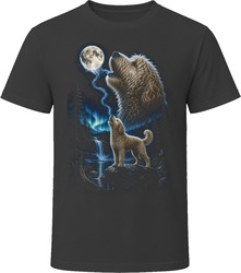 Whoodle Doodle Dog Howling at Moon T Shirt