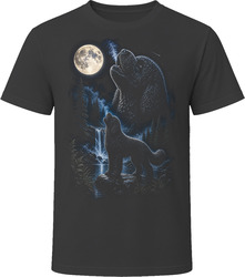Newfypoo Doodle Dog Howling at Moon T Shirt