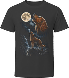 Irish Doodle Dog Howling at the Moon T Shirt