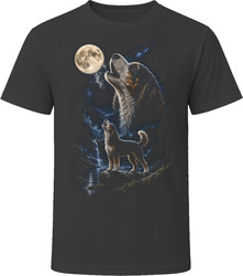 Poogle Doodle Dog Howling at Moon T Shirt