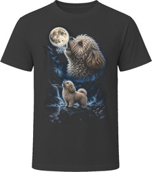 Peekapoo Doodle Dog Howling at Moon T Shirt