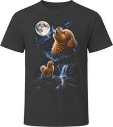 Pomapoo Doodle Dog Howling at Moon T Shirt