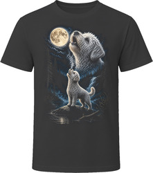 Westiepoo Doodle Dog Howling at Moon T Shirt