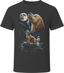 Double Doodle Dog Howling at the Moon T Shirt