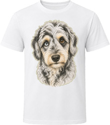Aussiedoodle Dog Portrait Vintage Doodle Lover Gift T Shirt
