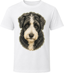 Bordoodle Dog Portrait Vintage Doodle Lover Gift T Shirt