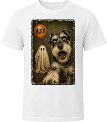 Scared Schnoodle Halloween Ghost Funny Dog Selfie Photo Tee T Shirt