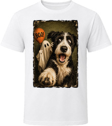 Scared Bordoodle Halloween Ghost Vintage Doodle Mom Dad Gift T Shirt