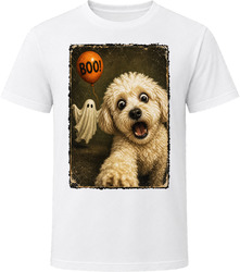Scared Poochon Halloween Ghost Cute Trick or Treat Gift T Shirt