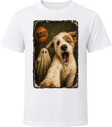 Scared Jackapoo Halloween Ghost Funny Dog Lover Gift T Shirt