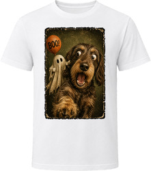 Scared Doxiepoo Halloween Ghost Vintage Doodle Mom Dad Gift T Shirt