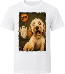 Scared Double Doodle Halloween Ghost Spooky Season Doodle Tee T Shirt