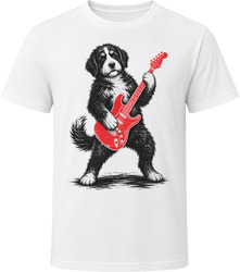 Bernedoodle Playing Guitar T Shirt Bernedoodle Playing Guitar T Shirt
