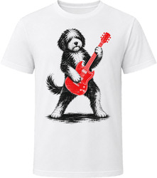 Sheepadoodle Playing Guitar T Shirt