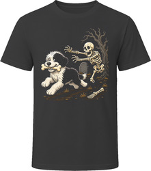 Sheepadoodle Skeleton Bone Chase T Shirt Sheepadoodle Skeleton Bone Chase T Shirt