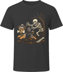 Yorkiepoo Skeleton Bone Chase T Shirt