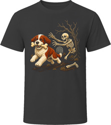 Saint Berdoodle Skeleton Bone Chase T Shirt