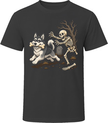 Huskydoodle Skeleton Bone Chase T Shirt Huskydoodle Skeleton Bone Chase T Shirt