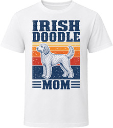 Irish Doodle Mom Retro Sunset T Shirt