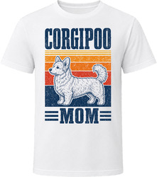 Corgipoo Mom Retro Sunset T Shirt