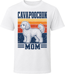 Cavapoochon Mom Retro Sunset T Shirt
