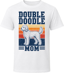 Double Doodle Mom Retro Sunset T Shirt
