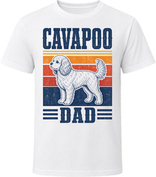 Cavapoo Dad Retro Sunset T Shirt