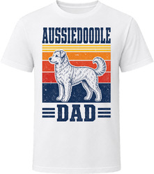Aussiedoodle Dad Retro Sunset T Shirt