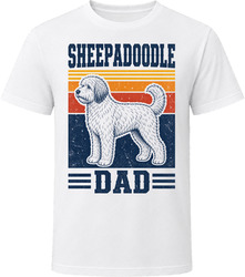 Sheepadoodle Dad Retro Sunset T Shirt Sheepadoodle Dad Retro Sunset T Shirt