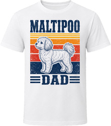 Maltipoo Dad Retro Sunset T Shirt