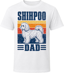 Shihpoo Dad Retro Sunset T Shirt