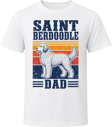 Saint Berdoodle Dad Retro Sunset T Shirt