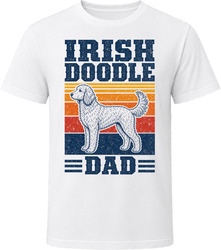 Irish Doodle Dad Retro Sunset T Shirt